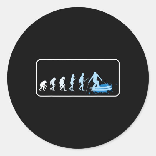 Sticker Rond Évolution Du Ski Skier Ski Apres Ski Snowboardi (Devant)