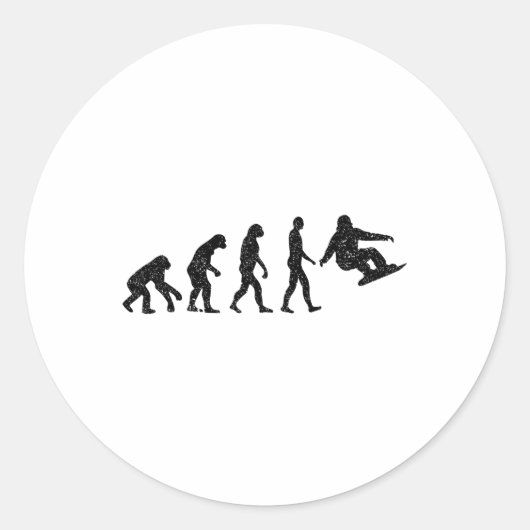 Sticker Rond Évolution du snowboard - Amateurs de snowboard Hiv (Devant)