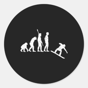 Sticker Rond Evolution du snowboard - Snowboard