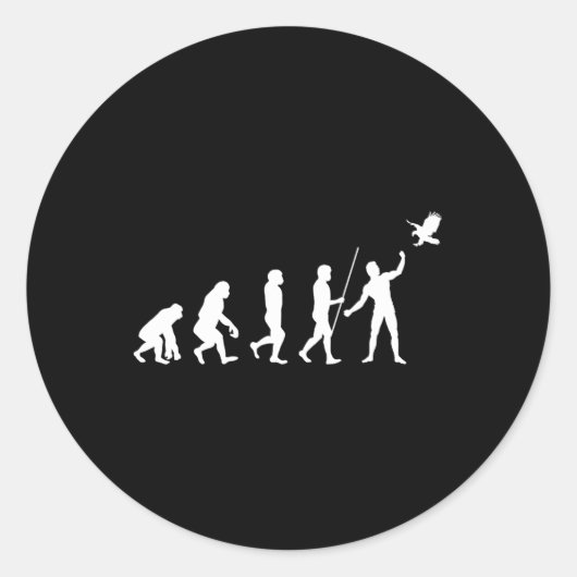 Sticker Rond Évolution Falconer Falconer Falconry Falconry Chas (Devant)