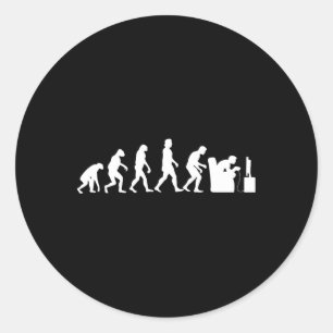 Sticker Rond Evolution Funny Retro Jeu Vidéo Joueur Nerd Cadeau