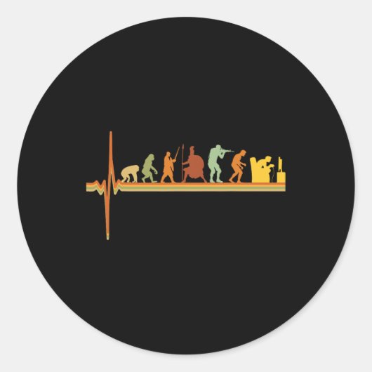 Sticker Rond Evolution - Funny Retro Video Game Console Gamer 1 (Devant)