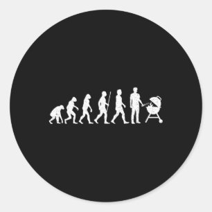 Sticker Rond Evolution Grilling Funny Barbecue Grill Rbecue