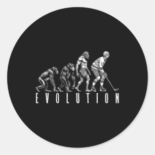 Sticker Rond Évolution joueur de hockey sur glace Homme drôle s