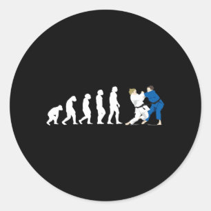 Sticker Rond Évolution Judo Judoka Taekwondo Karaté Aïkido