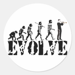 Sticker Rond Évolution musicale de musique de bande de bugle d