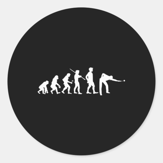 Sticker Rond Evolution Pool Drôle Pool Joueur Billard (Devant)