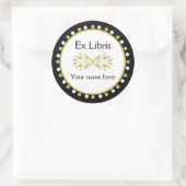 Sticker Rond Ex Libris Boplate - Leaf Green Pois blanc (Sac)