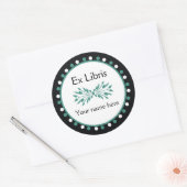 Sticker Rond Ex Libris Boplate - Vert blanc Pois (Enveloppe)