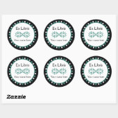 Sticker Rond Ex Libris Boplate - Vert blanc Pois (Feuille)