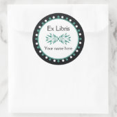 Sticker Rond Ex Libris Boplate - Vert blanc Pois (Sac)