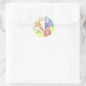 Sticker Rond Ex-libris de paysage marin (Sac)