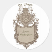 Sticker Rond Ex Libris de propriété Blason (Devant)