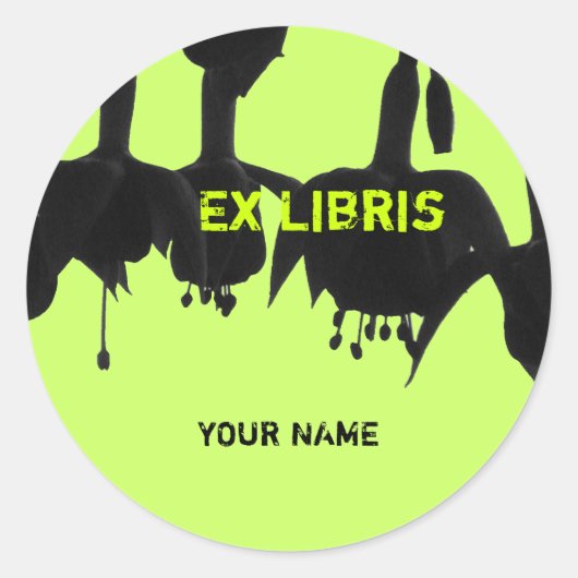 Sticker Rond ex Libris - Flowers (Devant)