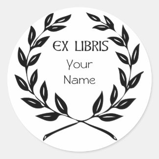 Sticker Rond Ex Libris Olive Leaf livre cadeau pour les lecteur