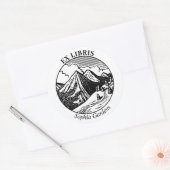 Sticker Rond Ex Libris - Paysage alpin (Enveloppe)