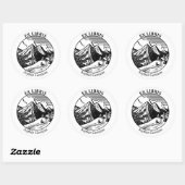 Sticker Rond Ex Libris - Paysage alpin (Feuille)