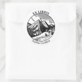 Sticker Rond Ex Libris - Paysage alpin (Sac)