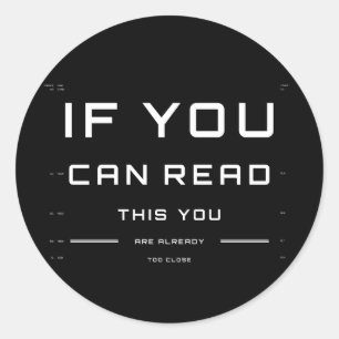 Sticker Rond Examen de la vue trop étroit sur l'autocollant