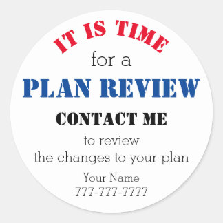 Sticker Rond Examen du nouveau régime d'assurance - Marketing d