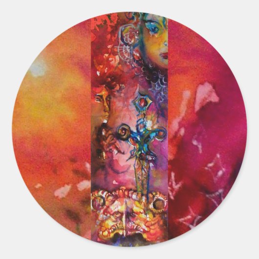 Sticker Rond EXCALIBUR épée magique (Devant)