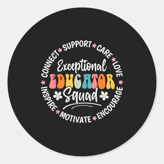 Sticker Rond Exceptional Educator Squad Appreciation Week Back  (Devant)
