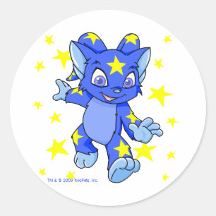 Sticker Rond Excité Starry Acara avec éclat d'étoile