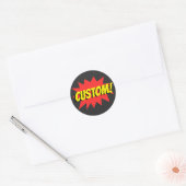 Sticker Rond Exclamation Superhero personnalisée (Enveloppe)