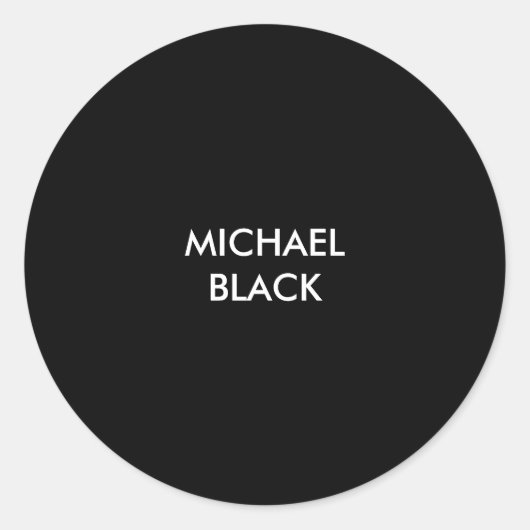 Sticker Rond Exclusif spécial noir unique moderne minimaliste (Devant)