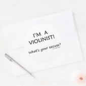Sticker Rond Excuse violoniste (Enveloppe)