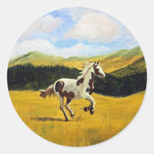 Sticker Rond Exécuter gratuitement (Devant)