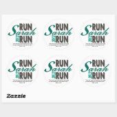 Sticker Rond Exécuter Sarah Run (Feuille)
