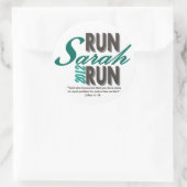 Sticker Rond Exécuter Sarah Run (Sac)