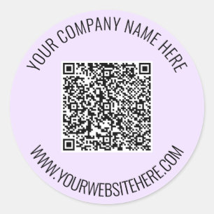 Sticker Rond Exemple de code QR et d'étiquette de texte personn