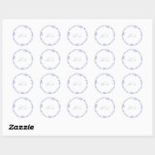 Sticker Rond Exemple de douche de mariage florale violette (Feuille)