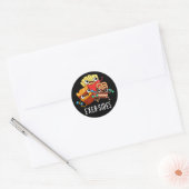 Sticker Rond Exer-side Funny Exercice Pun Dark BG (Enveloppe)