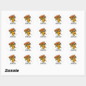Sticker Rond Exer-slice Funny Pizza Pun (Feuille)