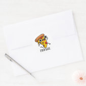 Sticker Rond Exer-slice Funny Pizza Pun (Enveloppe)