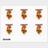 Sticker Rond Exercez vos démons (Feuille)