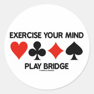 Sticker Rond Exercez votre pont de jeu d'esprit (quatre