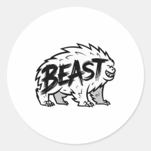 Sticker Rond Exercice Beast Gym Bodybuilding Entraînement Fitne
