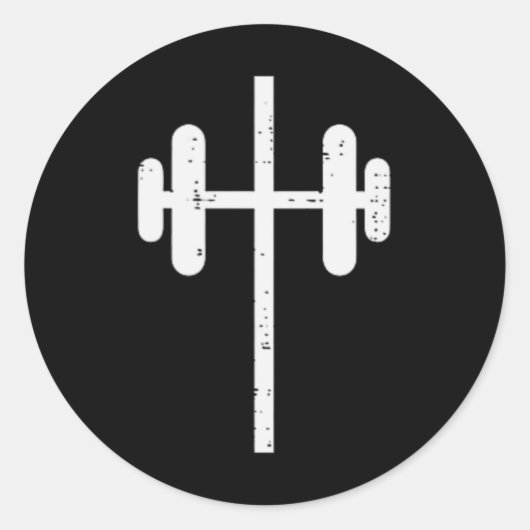 Sticker Rond Exercice Cross Barbel Pocket Christian Exercice Gy (Devant)