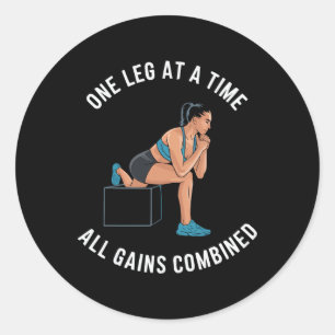 Sticker Rond Exercice de squat bulgare musculation fitness trav