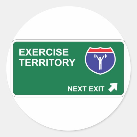 Sticker Rond Exercice Suivant Quitter (Devant)