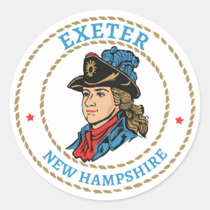 Sticker Rond Exeter New Hampshire Colonial