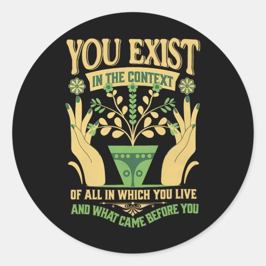 Sticker Rond Existe Dans Le Contexte Féministe Kamala Vote Blue (Devant)