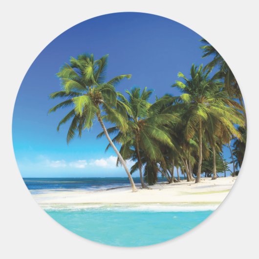 Sticker Rond Exotic beach throw pillow (Devant)