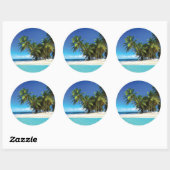 Sticker Rond Exotic beach throw pillow (Feuille)