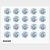 Sticker Rond Exotic Blue Dream Catcher Soirée de mariage Pla (Feuille)