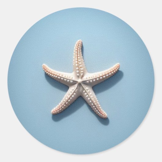 Sticker Rond Exotic Starfish with Blue Background (Devant)